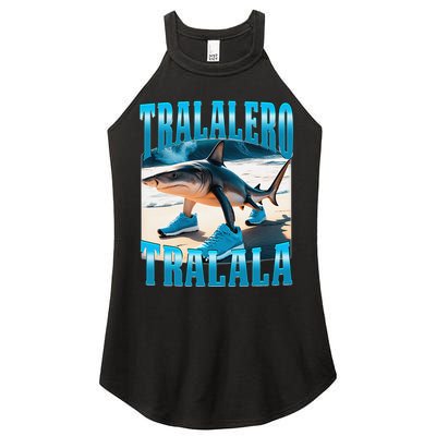 Tralalero Tralala Funny Italian Brainrot Shark Meme Bootleg Women's Perfect Tri Rocker Tank