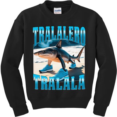 Tralalero Tralala Funny Italian Brainrot Shark Meme Bootleg Kids Sweatshirt