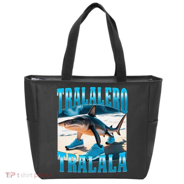 Tralalero Tralala Funny Italian Brainrot Shark Meme Bootleg Zip Tote Bag