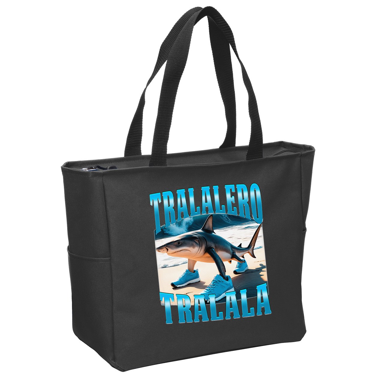 Tralalero Tralala Funny Italian Brainrot Shark Meme Bootleg Zip Tote Bag