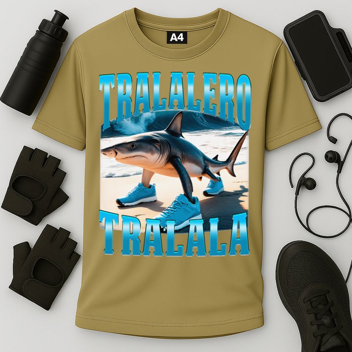 Tralalero Tralala Funny Italian Brainrot Shark Meme Bootleg Cooling Performance Crew T-Shirt