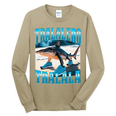 Tralalero Tralala Funny Italian Brainrot Shark Meme Bootleg Tall Long Sleeve T-Shirt
