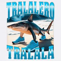 Tralalero Tralala Funny Italian Brainrot Shark Meme Bootleg Garment-Dyed Sweatshirt