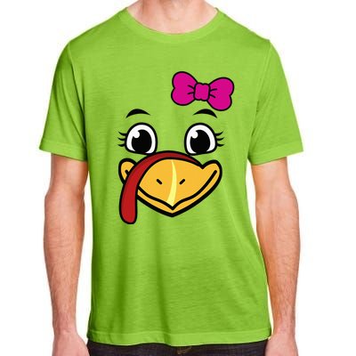 Thanksgiving Turkey Face Funny Bow Adult ChromaSoft Performance T-Shirt