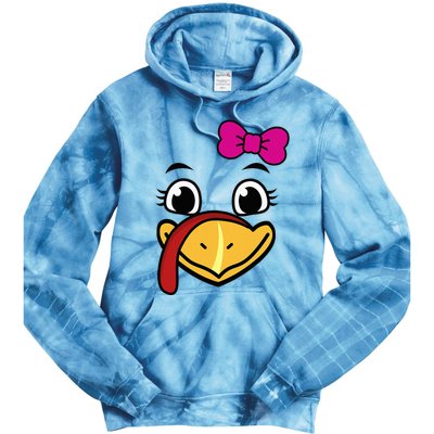 Thanksgiving Turkey Face Funny Bow Tie Dye Hoodie