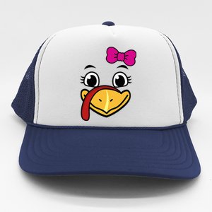 Thanksgiving Turkey Face Funny Bow Trucker Hat