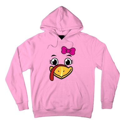 Thanksgiving Turkey Face Funny Bow Hoodie