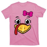 Thanksgiving Turkey Face Funny Bow T-Shirt