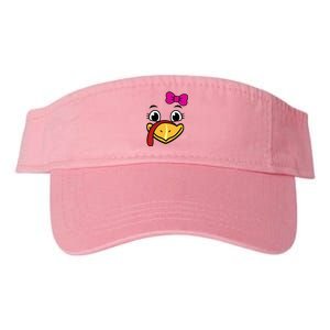 Thanksgiving Turkey Face Funny Bow Valucap Bio-Washed Visor