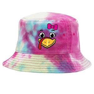 Thanksgiving Turkey Face Funny Bow Tie-Dyed Bucket Hat