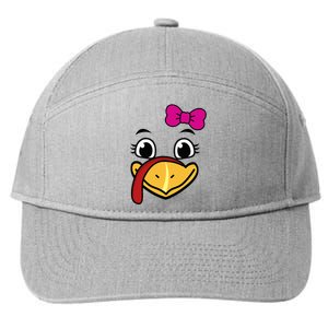 Thanksgiving Turkey Face Funny Bow 7-Panel Snapback Hat