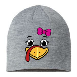 Thanksgiving Turkey Face Funny Bow Sustainable Beanie