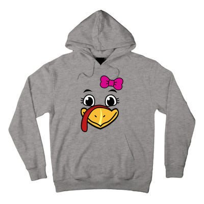 Thanksgiving Turkey Face Funny Bow Tall Hoodie