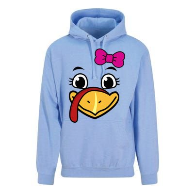 Thanksgiving Turkey Face Funny Bow Unisex Surf Hoodie