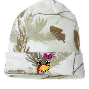 Thanksgiving Turkey Face Funny Bow Kati Licensed 12" Camo Beanie