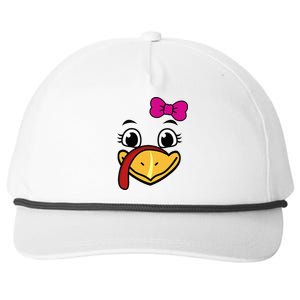 Thanksgiving Turkey Face Funny Bow Snapback Five-Panel Rope Hat