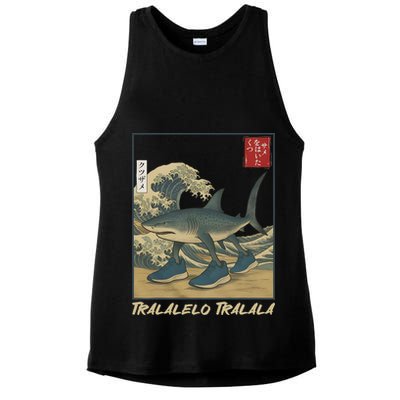 Tralalero Tralala Funny Shark Meme Italian Brainrot Japanese Ladies PosiCharge Tri-Blend Wicking Tank