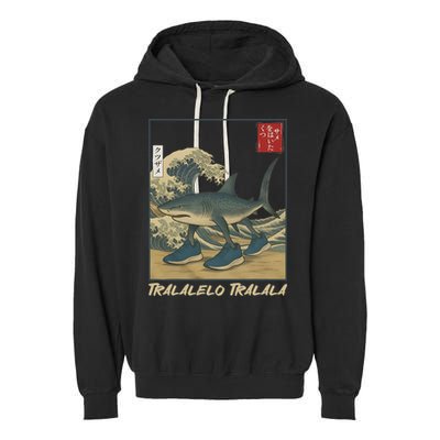 Tralalero Tralala Funny Shark Meme Italian Brainrot Japanese Garment-Dyed Fleece Hoodie