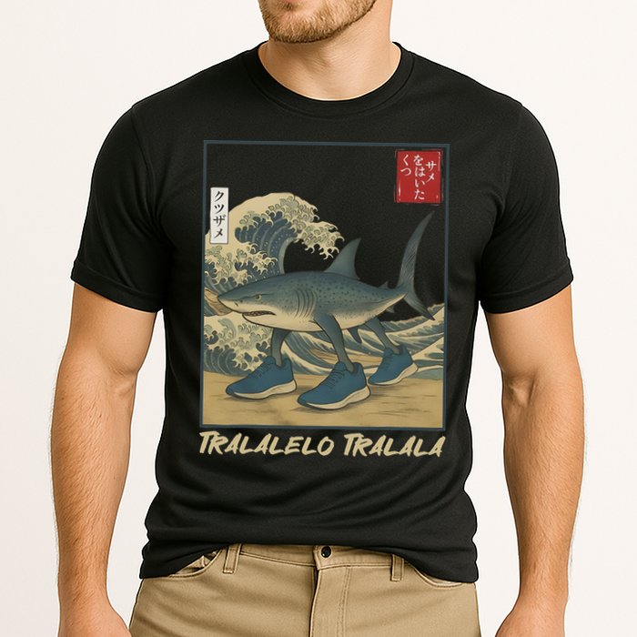Tralalero Tralala Funny Shark Meme Italian Brainrot Japanese Cooling Performance Crew T-Shirt