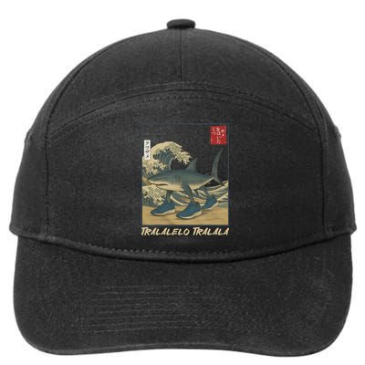 Tralalero Tralala Funny Shark Meme Italian Brainrot Japanese 7-Panel Snapback Hat