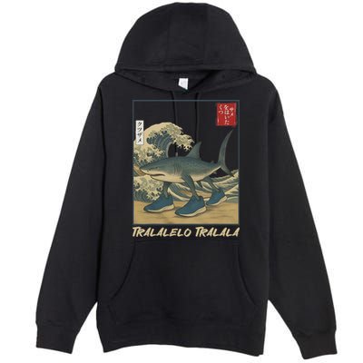 Tralalero Tralala Funny Shark Meme Italian Brainrot Japanese Premium Pullover Hoodie