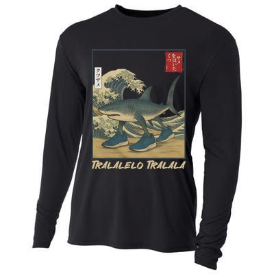 Tralalero Tralala Funny Shark Meme Italian Brainrot Japanese Cooling Performance Long Sleeve Crew