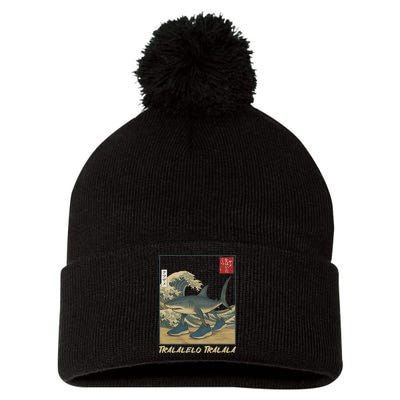 Tralalero Tralala Funny Shark Meme Italian Brainrot Japanese Pom Pom 12in Knit Beanie
