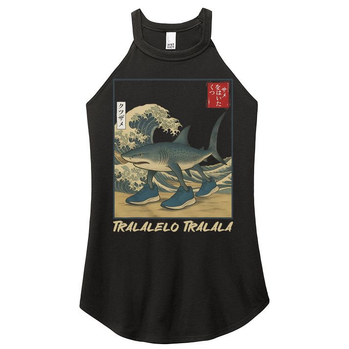 Tralalero Tralala Funny Shark Meme Italian Brainrot Japanese Women's Perfect Tri Rocker Tank