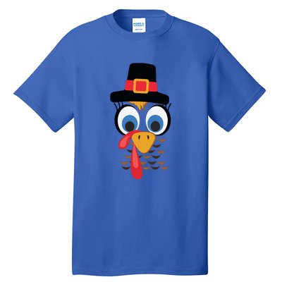 Thanksgiving Turkey Face Matching Family Costume Boy Gift Tall T-Shirt