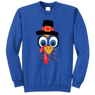 Thanksgiving Turkey Face Matching Family Costume Boy Gift Tall Sweatshirt