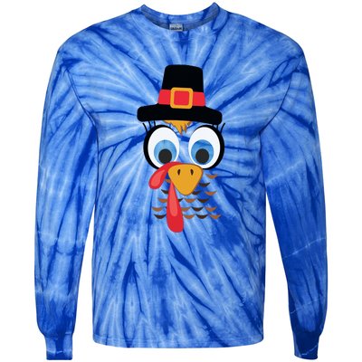 Thanksgiving Turkey Face Matching Family Costume Boy Gift Tie-Dye Long Sleeve Shirt