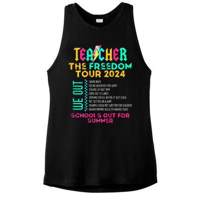 Teacher The Freedom 2024 Schools Out For Summer Ladies PosiCharge Tri-Blend Wicking Tank