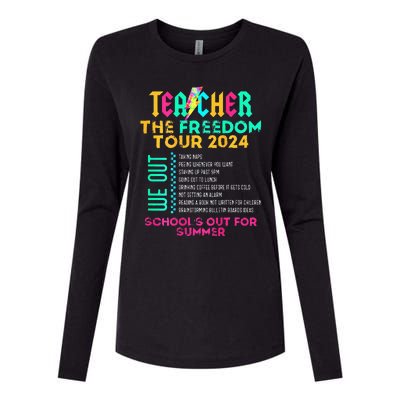 Teacher The Freedom 2024 Schools Out For Summer Womens Cotton Relaxed Long Sleeve T-Shirt