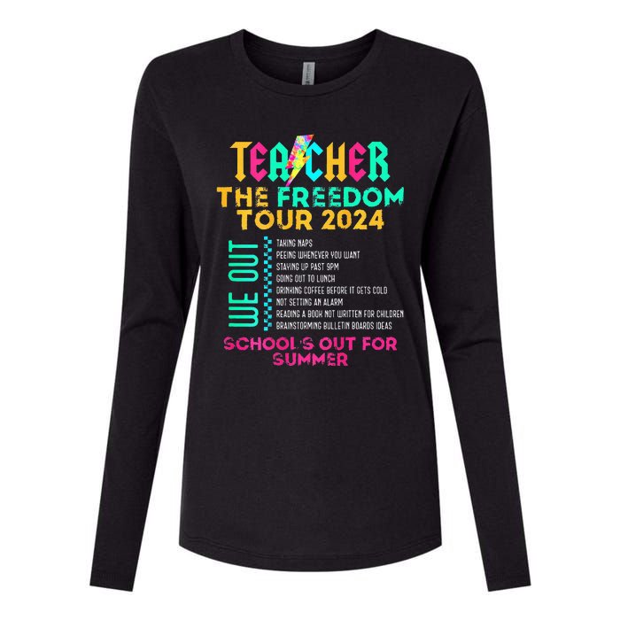 Teacher The Freedom 2024 Schools Out For Summer Womens Cotton Relaxed Long Sleeve T-Shirt