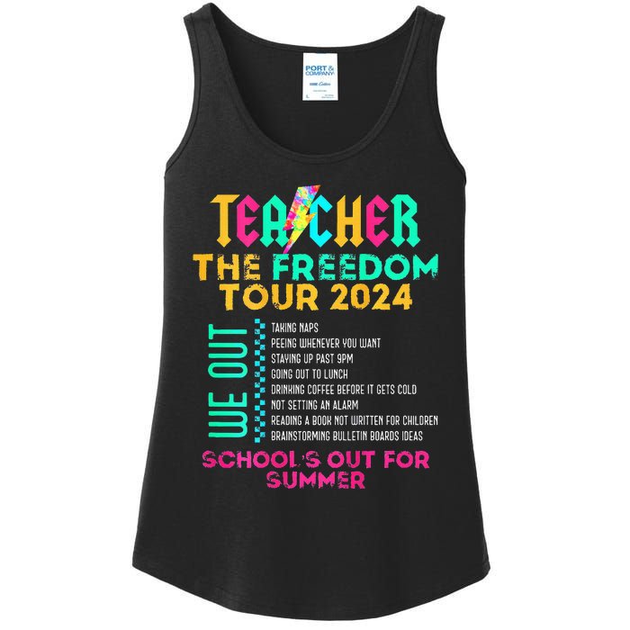 Teacher The Freedom 2024 Schools Out For Summer Ladies Essential Tank