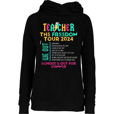 Teacher The Freedom 2024 Schools Out For Summer Womens Funnel Neck Pullover Hood