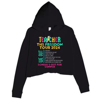 Teacher The Freedom 2024 Schools Out For Summer Crop Fleece Hoodie