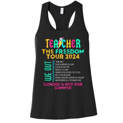 Teacher The Freedom 2024 Schools Out For Summer Women's Racerback Tank