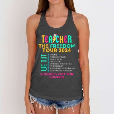 Teacher The Freedom 2024 Schools Out For Summer Women's Knotted Racerback Tank