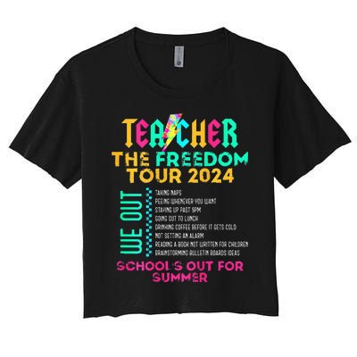 Teacher The Freedom 2024 Schools Out For Summer Women's Crop Top Tee