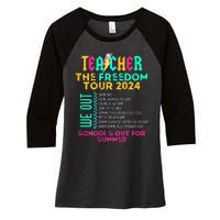 Teacher The Freedom 2024 Schools Out For Summer Women's Tri-Blend 3/4-Sleeve Raglan Shirt