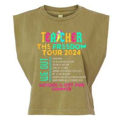 Teacher The Freedom 2024 Schools Out For Summer Garment-Dyed Women's Muscle Tee