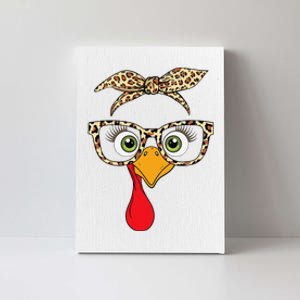 Thanksgiving Turkey Face Leopard Print Glasses Women Canvas