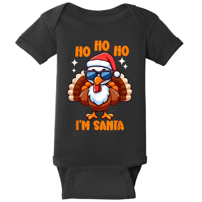 Thanksgiving Turkey Funny Fake Santa Thanksgiving Turkey Day Baby Bodysuit