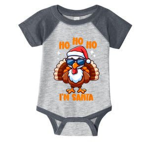 Thanksgiving Turkey Funny Fake Santa Thanksgiving Turkey Day Infant Baby Jersey Bodysuit