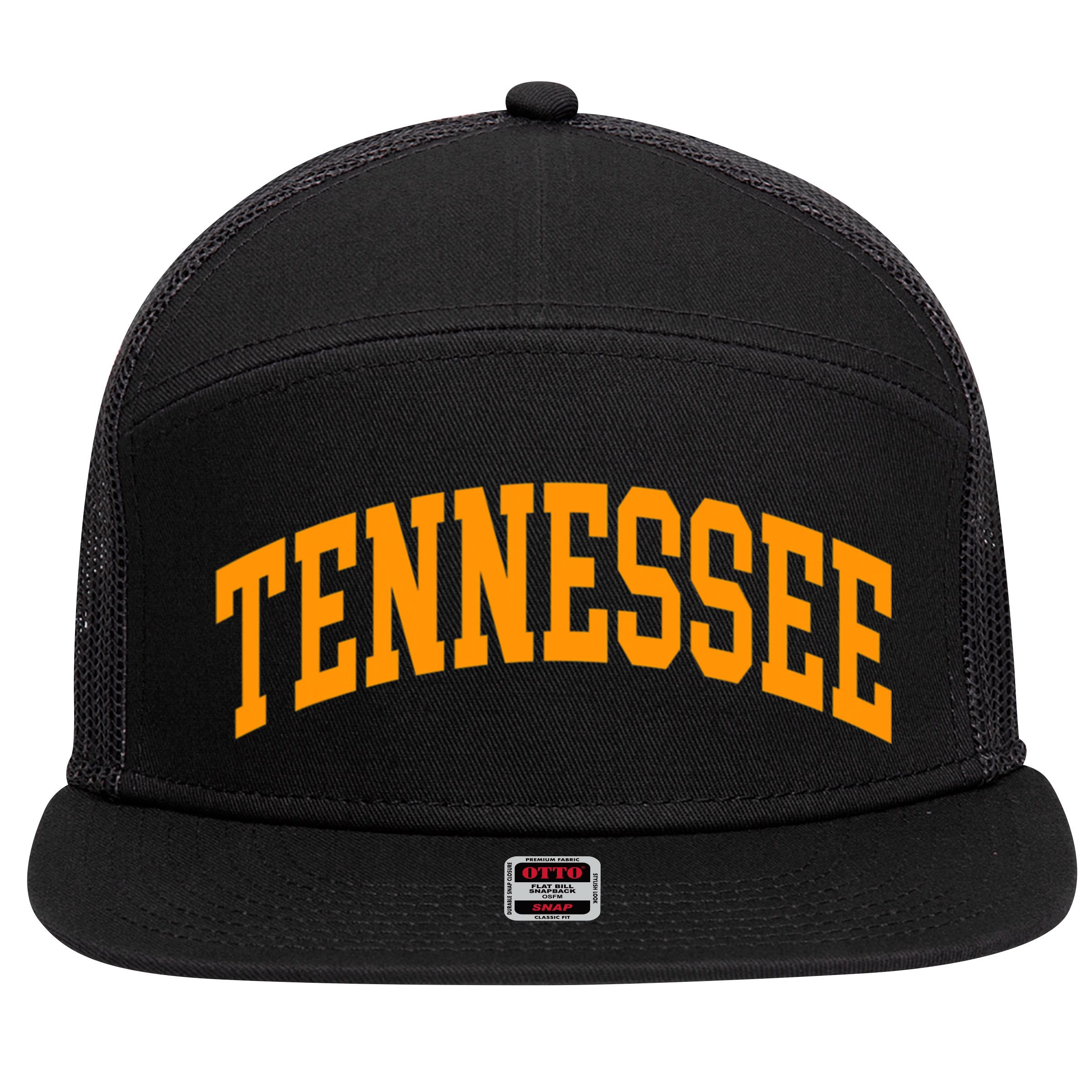 Tennessee TN Football Baseball Sport Fans 7 Panel Mesh Trucker Snapback Hat