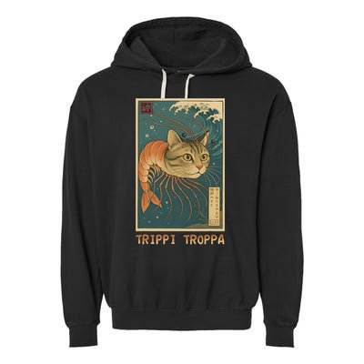 Trippi Troppa Funny Italian Brainrot Meme Japanese Garment-Dyed Fleece Hoodie