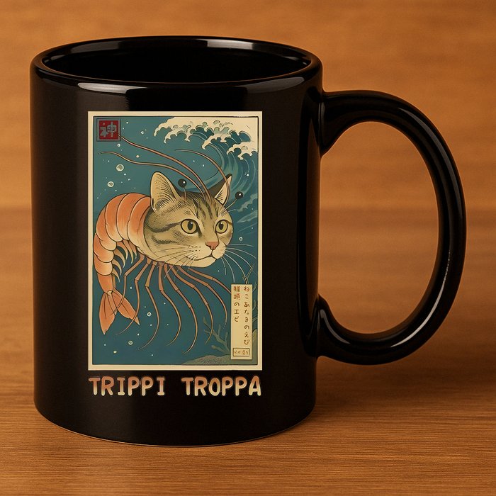 Trippi Troppa Funny Italian Brainrot Meme Japanese 11oz C Handle Ceramic Mug
