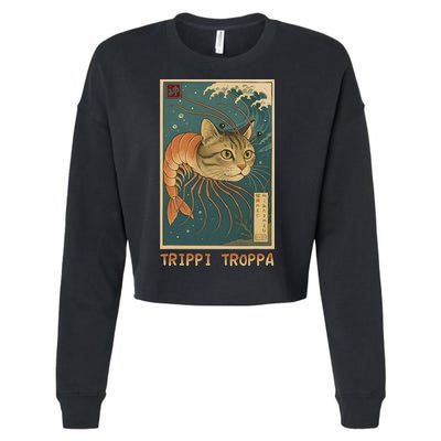Trippi Troppa Funny Italian Brainrot Meme Japanese Cropped Pullover Crew