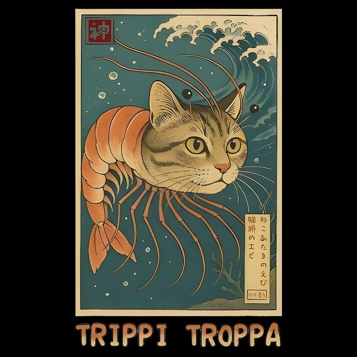 Trippi Troppa Funny Italian Brainrot Meme Japanese Cropped Pullover Crew